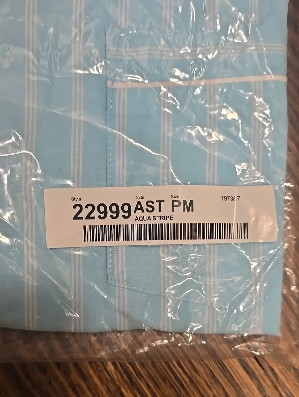 NWT Petite M. National Women's Aqua Blue Classic Pajama Set
